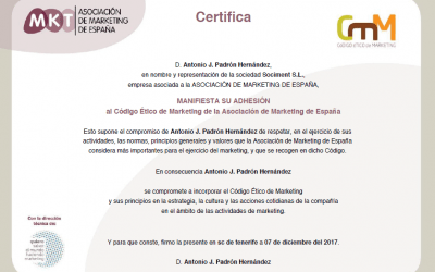 Sociment se adhiere al Código Ético de la Asociación de Marketing de España